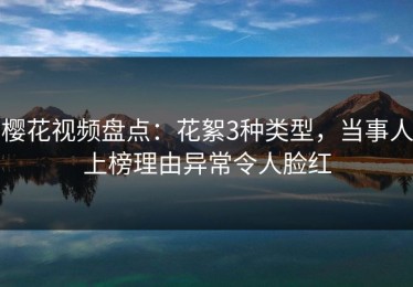 樱花视频盘点：花絮3种类型，当事人上榜理由异常令人脸红