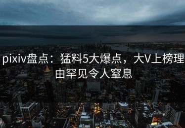 pixiv盘点：猛料5大爆点，大V上榜理由罕见令人窒息