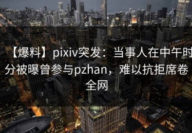 【爆料】pixiv突发：当事人在中午时分被曝曾参与pzhan，难以抗拒席卷全网