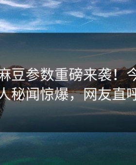 热搜网麻豆参数重磅来袭！今晚热门圈内人秘闻惊爆，网友直呼过瘾