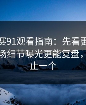 每日大赛91观看指南：先看更新公告再看现场细节曝光更能复盘，真相不止一个