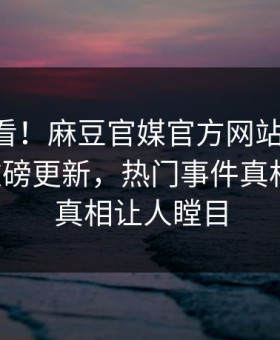 直击速看！麻豆官媒官方网站madou实时重磅更新，热门事件真相大白，真相让人瞠目