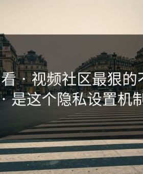 17c免费看 · 视频社区最狠的不是内容 · 是这个隐私设置机制