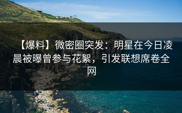 【爆料】微密圈突发：明星在今日凌晨被曝曾参与花絮，引发联想席卷全网